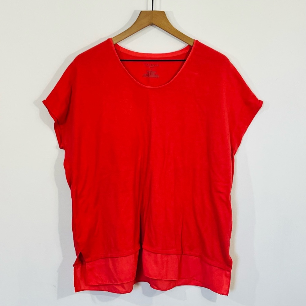 Talbots Dark Coral Short Sleeve Tee 1x